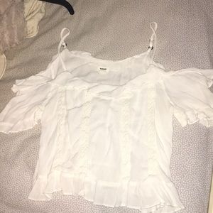 White cold shoulder top from garage!